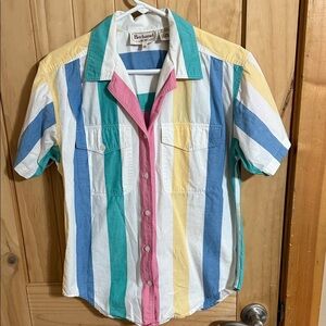 Bechamel Sport Colorful Striped Short Sleeve Shirt